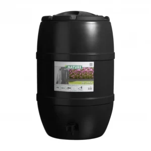Récupérateur d'eau forme tonneau noir - 120 / 210 litres