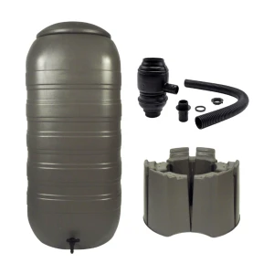 Récupérateur d'eau de pluie 250L + pied + collecteur