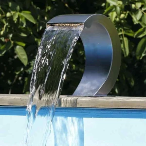 Cascade d'eau Mamba S inox avec led blanc pour piscine ou bassin