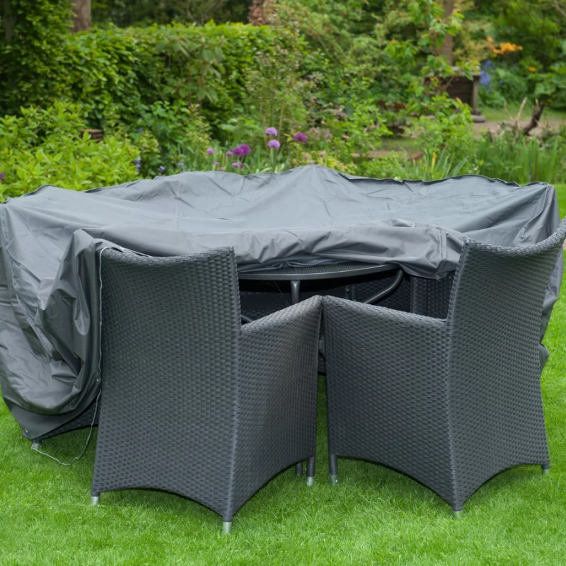 Housse de protection pour table ronde et chaises - Nature
