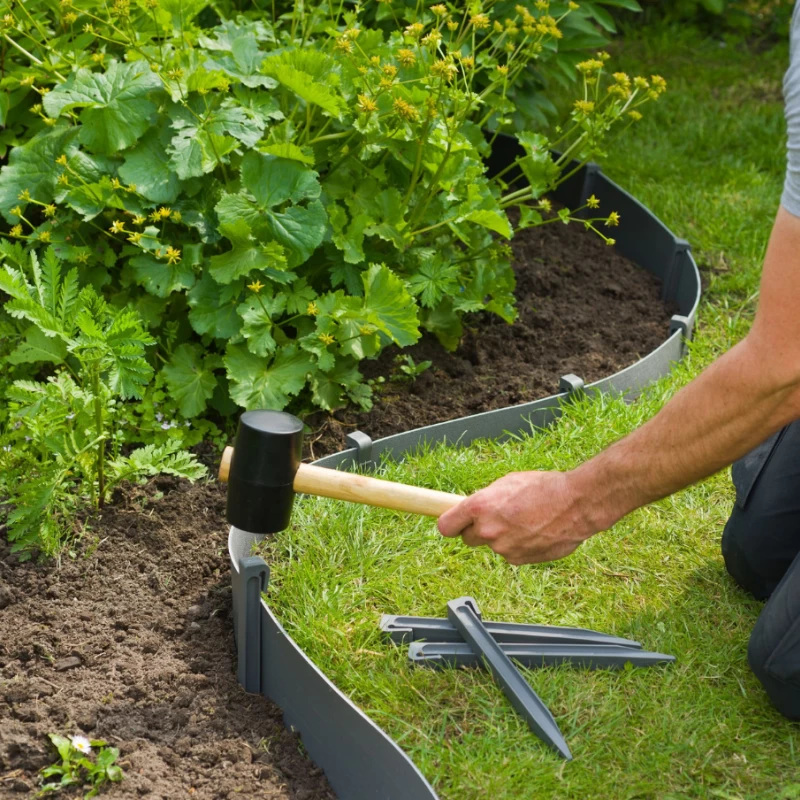 Piquets pour bordure en polyéthylène recyclé - 19,5cm - 10 pièces