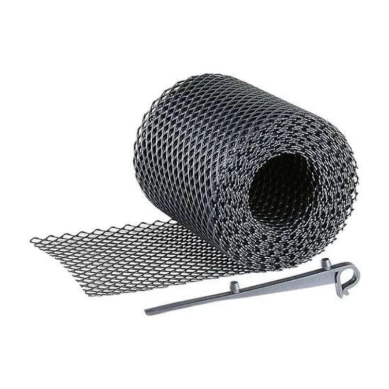 Grille pour gouttière avec crochets de fixation