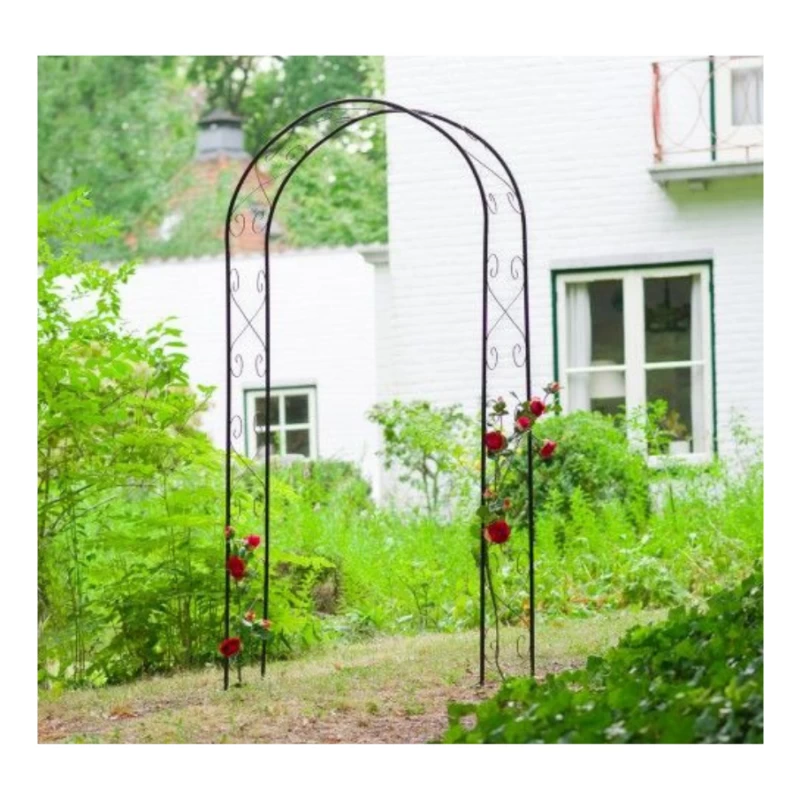 Pergola arche décor volutes en acier H230 x 100 x 37 cm