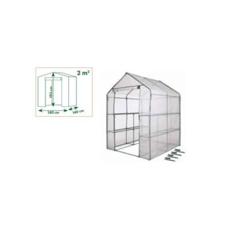 Serre de jardin ou balcon carrée - 140cm h: 2m - 1.96m²