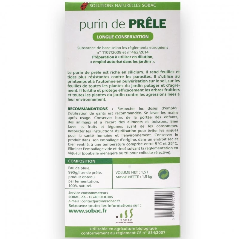 Décoction de prêle - 1,5L - Sobac