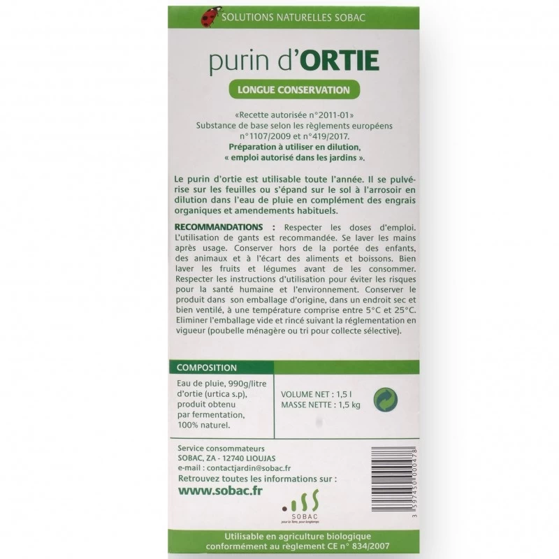 Purin d'ortie - 1,5L - Sobac