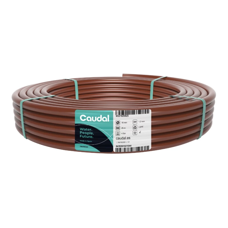 Tuyau Goutte à Goutte Marron 25 M - Diamètre 16 Mm, Goutteurs Intégrés Tous Les 33 Cm, Débit 1,6 L/h - 12