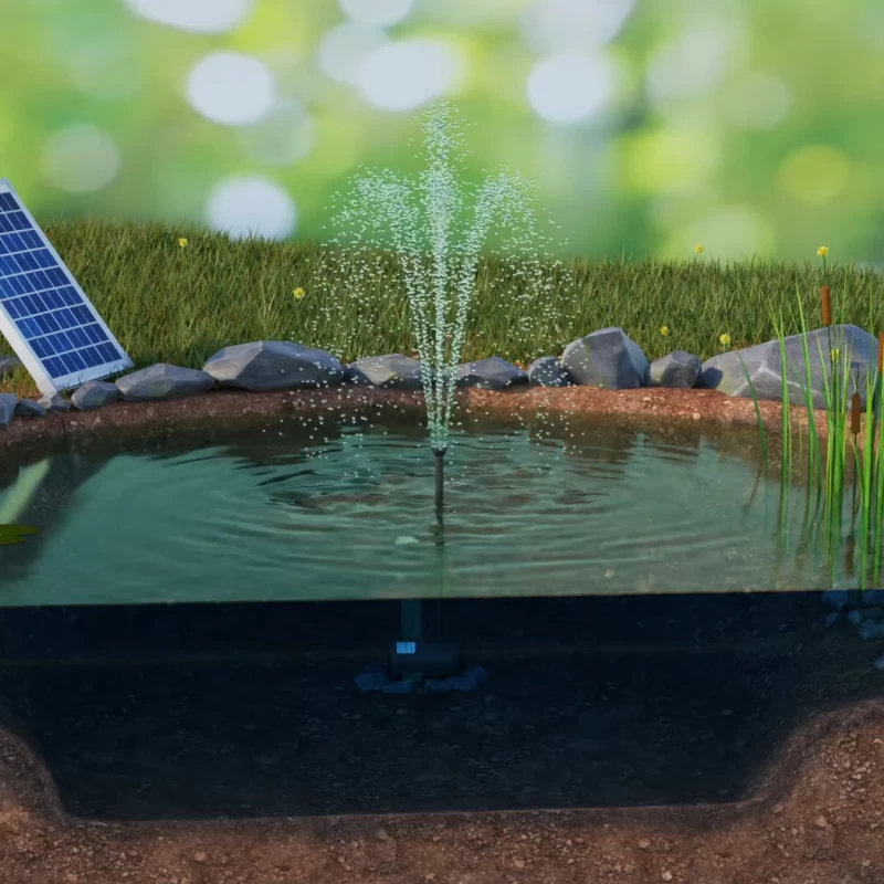 Pompe solaire pour fontaine avec accumulateur - SolarMax