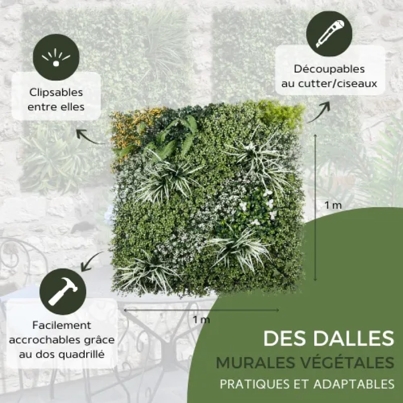 Mur végétal artificiel - Equatorial - 1m x 1m