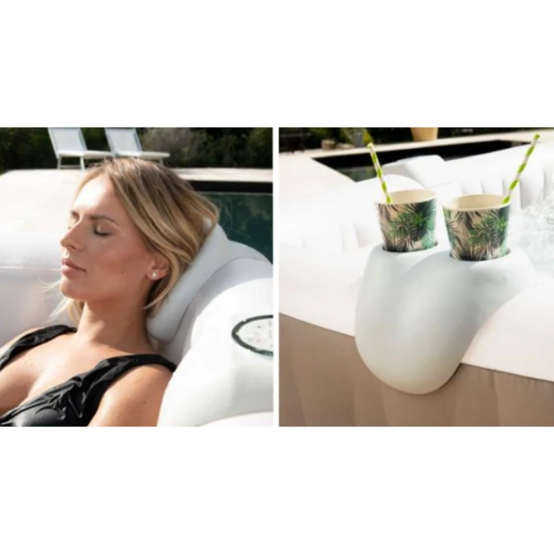 2 repose têtes et 1 porte verre pour spa
