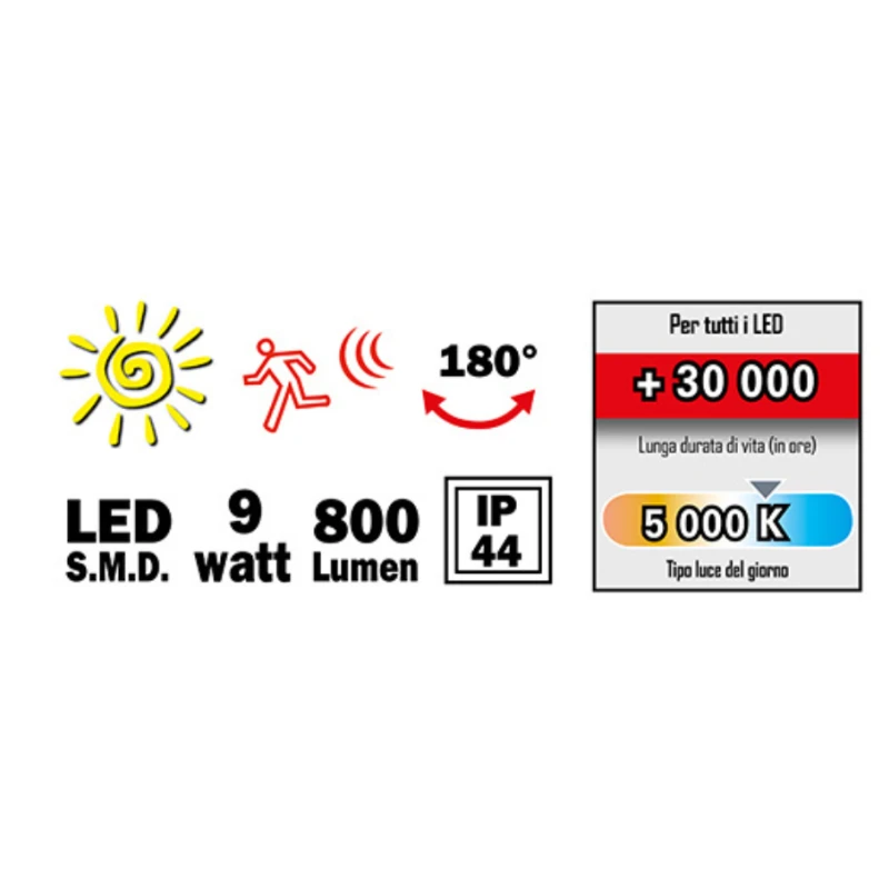 Projecteur solaire à LED 9W