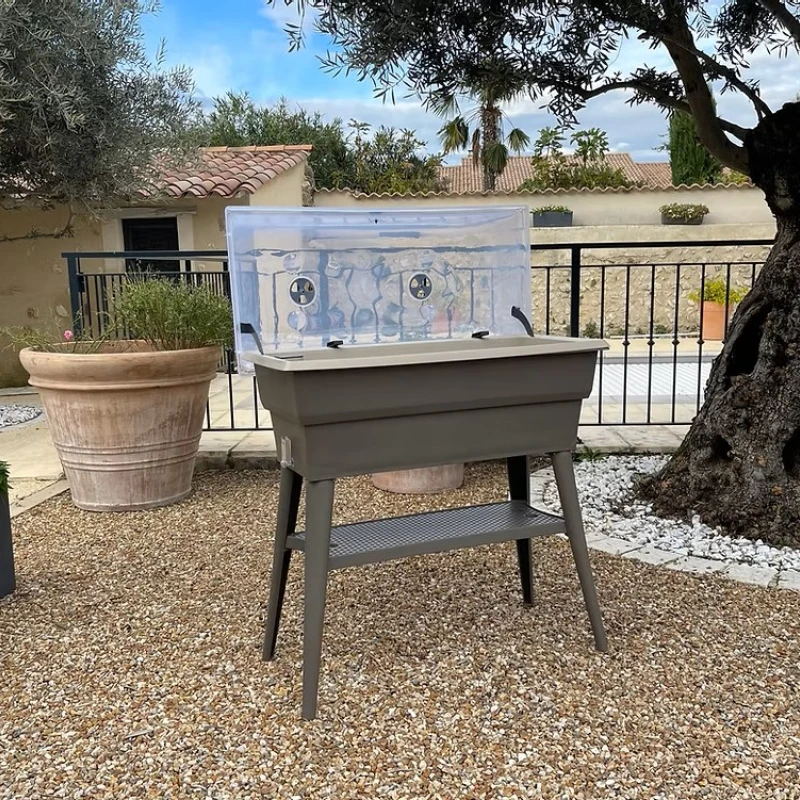 Jardinière Combi sur pied avec cloche 40L