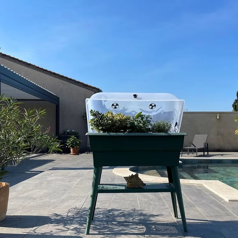 Jardinière Combi sur pied avec cloche 40L