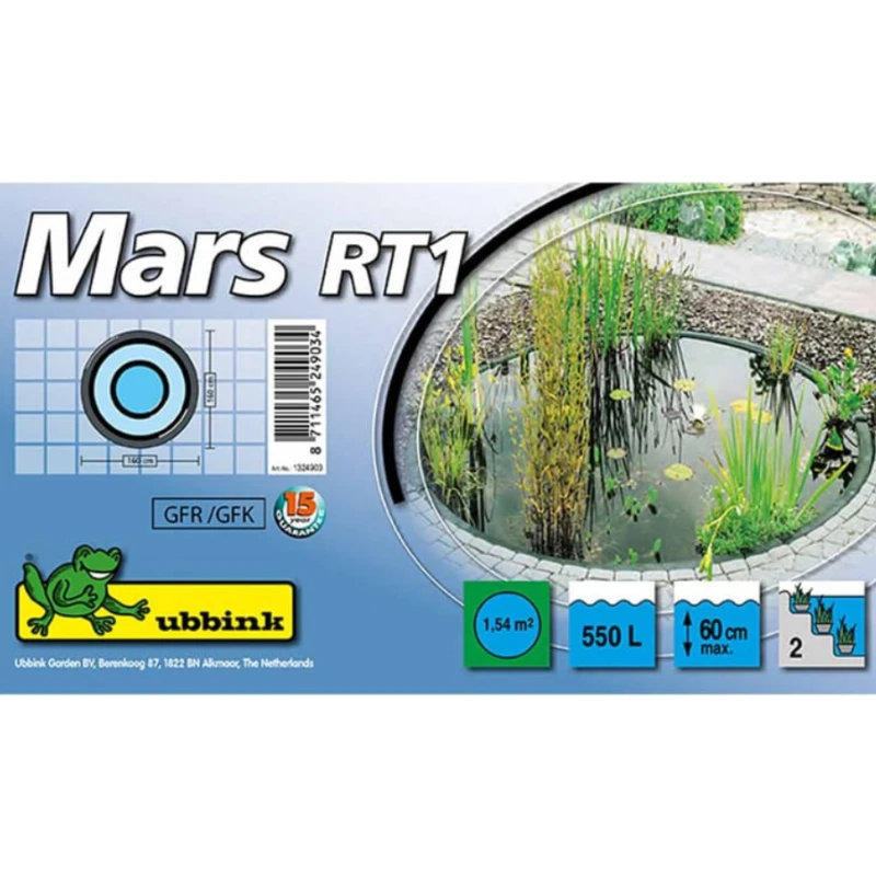 Bassin de jardin préformé rond Mars RT1 - 550L