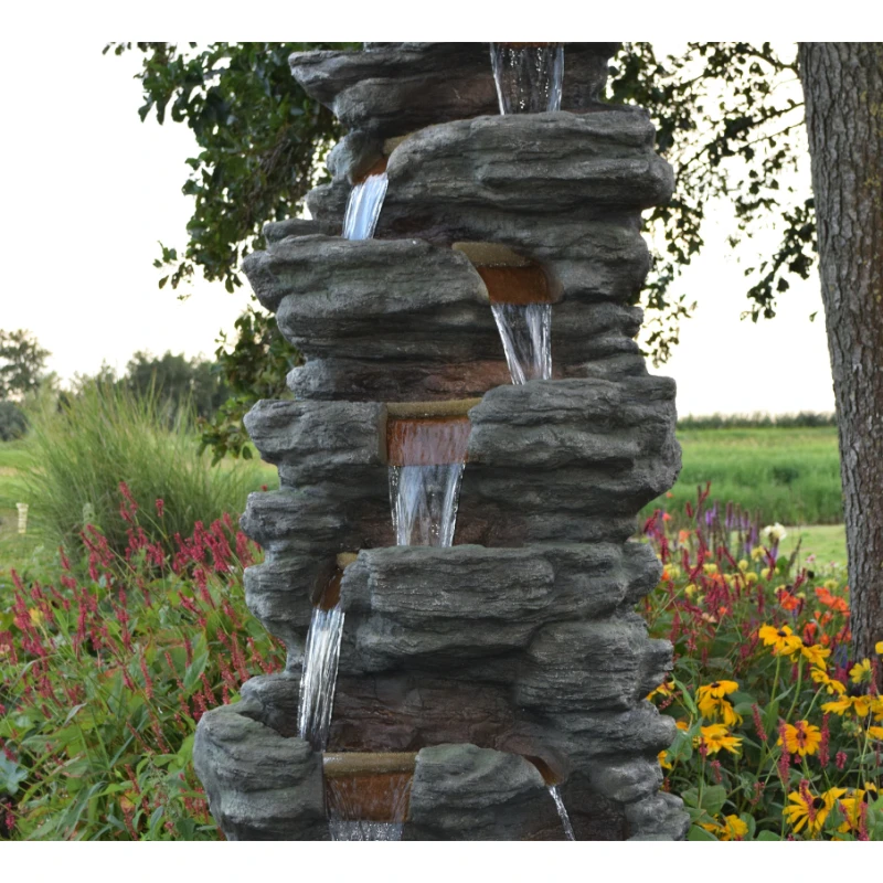 Fontaine de jardin avec pompe et LED - Corte