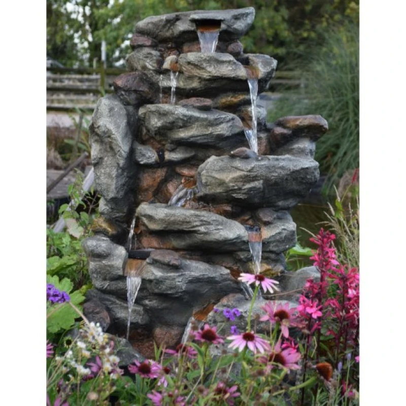 Fontaine de jardin avec pompe et LED - Bonorva