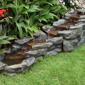 Fontaine de jardin cour d'eau avec pompe et LED - Brembo 