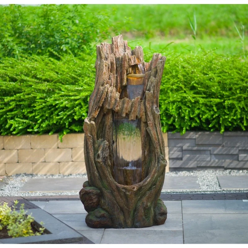 Fontaine de jardin avec pompe et LED - Cerda