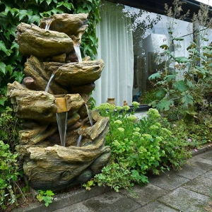 Fontaine de jardin avec pompe et LED - Sedona