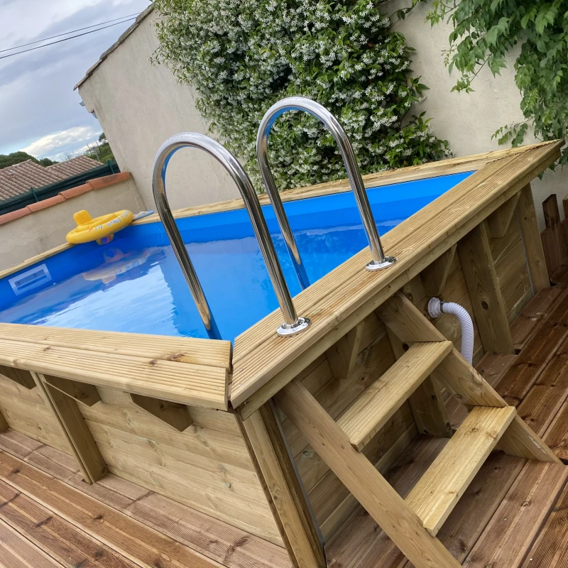 Piscine rectangulaire AZURA 2x4m H1,26m avec kit de filtration - Ubbink 