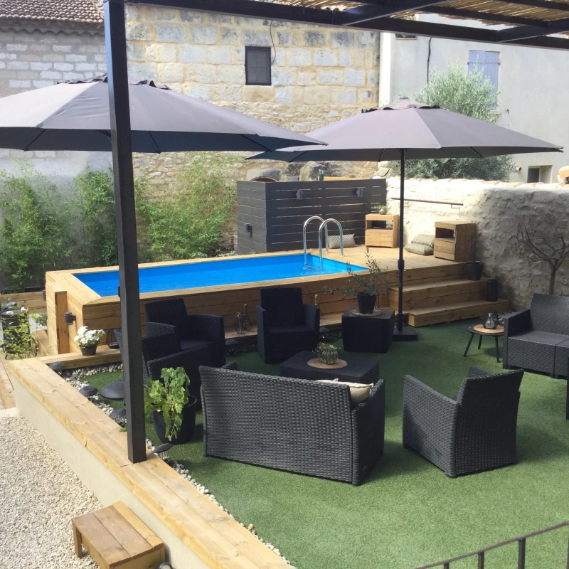 Piscine rectangulaire AZURA 2x4m H1,26m avec kit de filtration - Ubbink 