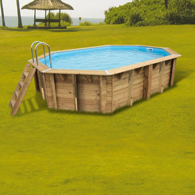 Piscine octogonale AZURA 3x4m H1,20m avec kit de filtration - Ubbink