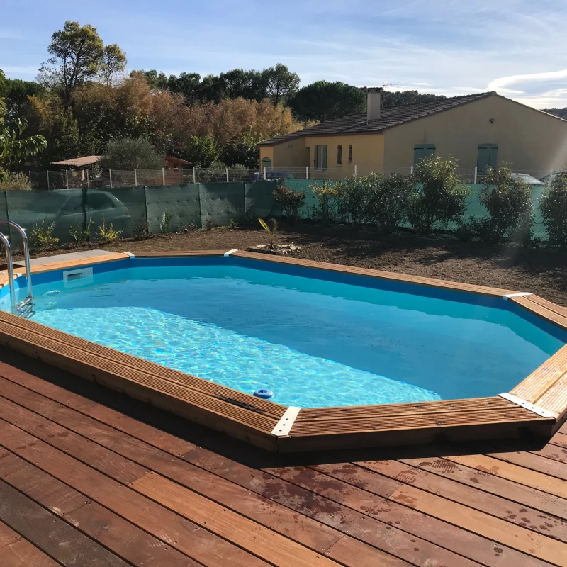 Piscine octogonale AZURA 3x4m H1,20m avec kit de filtration - Ubbink