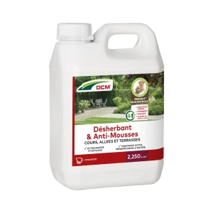 Désherbant et anti-mousses cours, allées et terrasses - 2,25 L