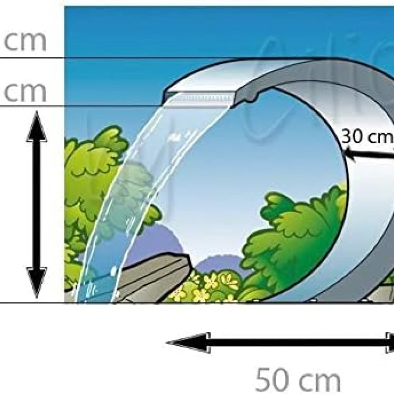 Cascade d'eau Mamba en inox pour piscine ou bassin
