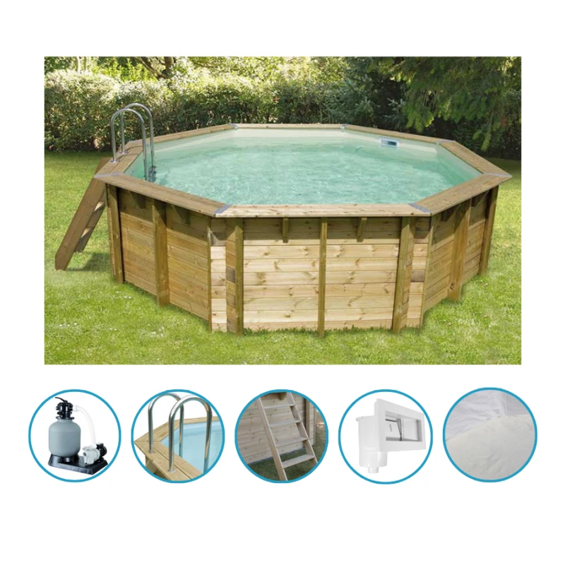 Piscine octogonale OCEA Ø4,30m avec kit de filtration - Ubbink