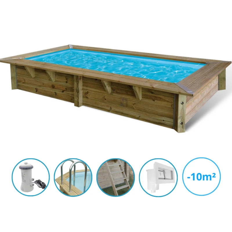 Piscine rectangulaire SUNWATER 2x3,5m H71cm avec filtre à cartouche - Ubbink