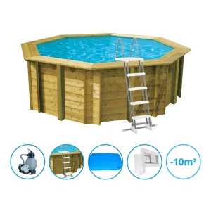 Piscine octogonale SUNWATER Ø3,60m H1,20m avec kit de filtration - Ubbink 