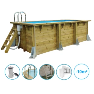 Piscine rectangulaire AZURA 2x4m H1,26m avec kit de filtration - Ubbink 