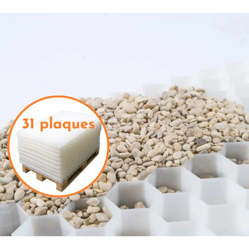 Stabilisateur de gravier Blanc - Ep. 4cm - Palette de 59,52 m² - Livraison gratuite