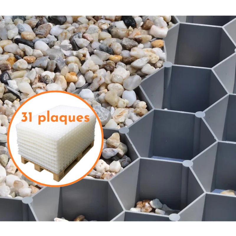 Stabilisateur de gravier Gris - Ep. 4cm - Palette de 59,52 m² - Livraison gratuite