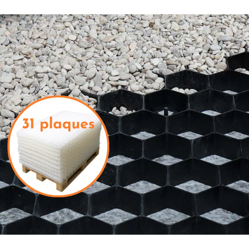 Stabilisateur de gravier Noir - Ep. 4cm - Palette de 59,52 m² - Livraison gratuite