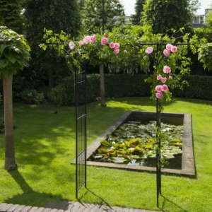 Pergola double droite en acier H232 x 114 x 66cm