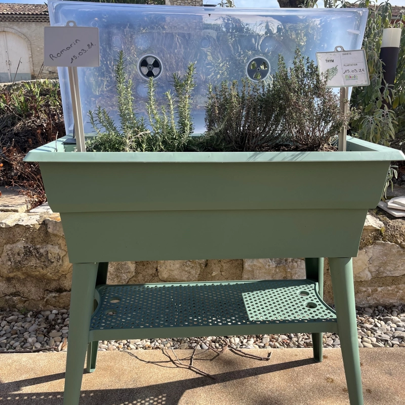 Jardinière Combi sur pieds avec cloche 40L