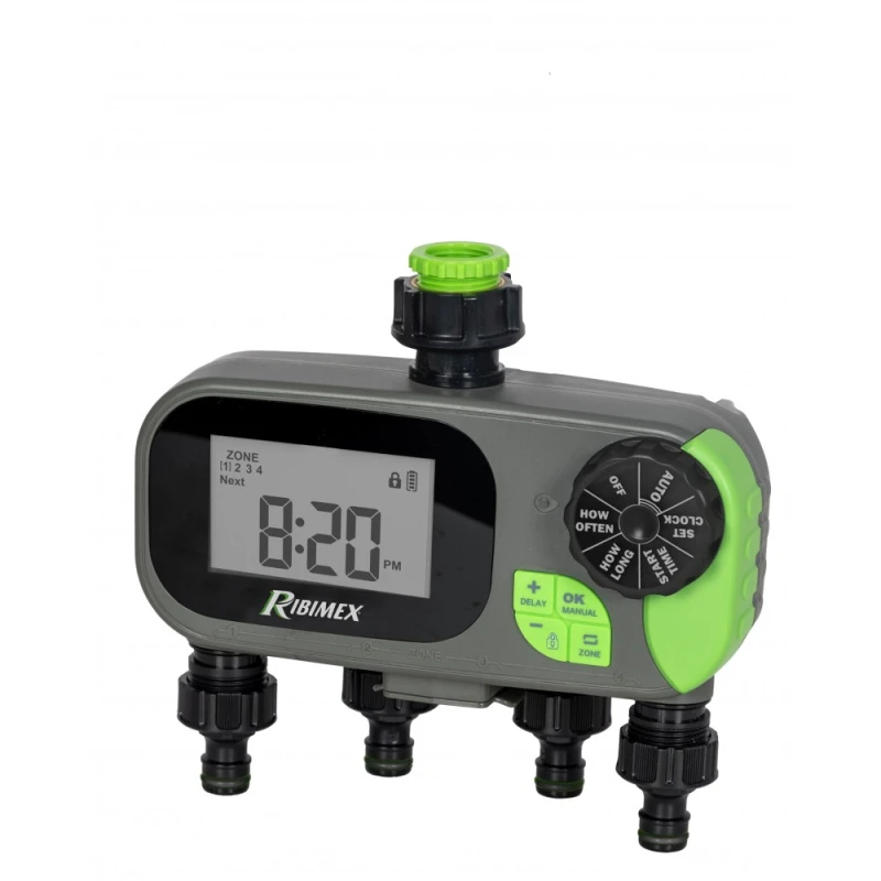 Programmateur d'arrosage digital 4 voies - Ribimex