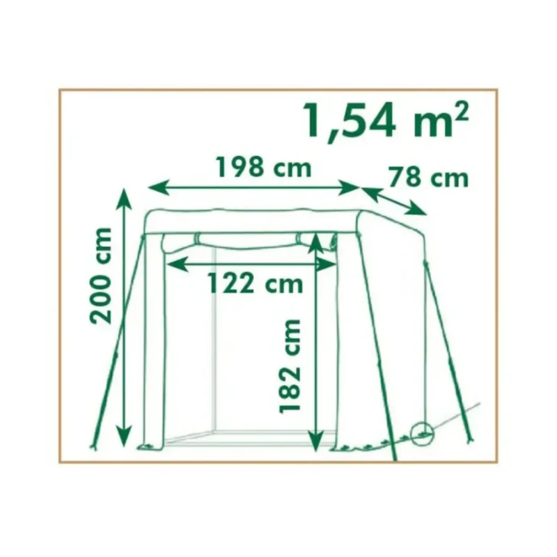 Serre de jardin - largeur 78cm - 1,54m² 
