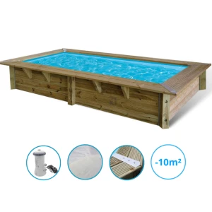 Piscine rectangulaire SUNWATER 2,00mx3,50m H71cm avec filtre à cartouche - Ubbink