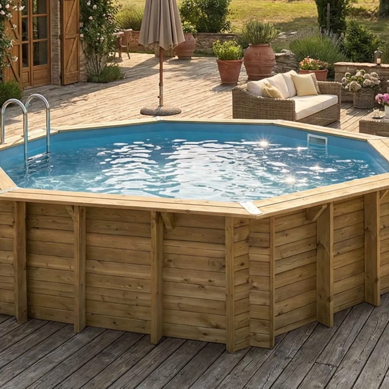 Piscine octogonale OCEA Ø 5,80m H1,30m avec kit de filtration - Ubbink 