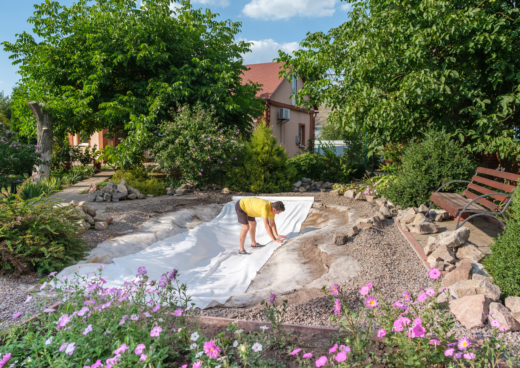 pose geotextile jardin