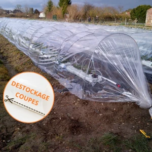 Film mini-tunnel incolore 80µ - Largeur 2,20m - Destockage coupes