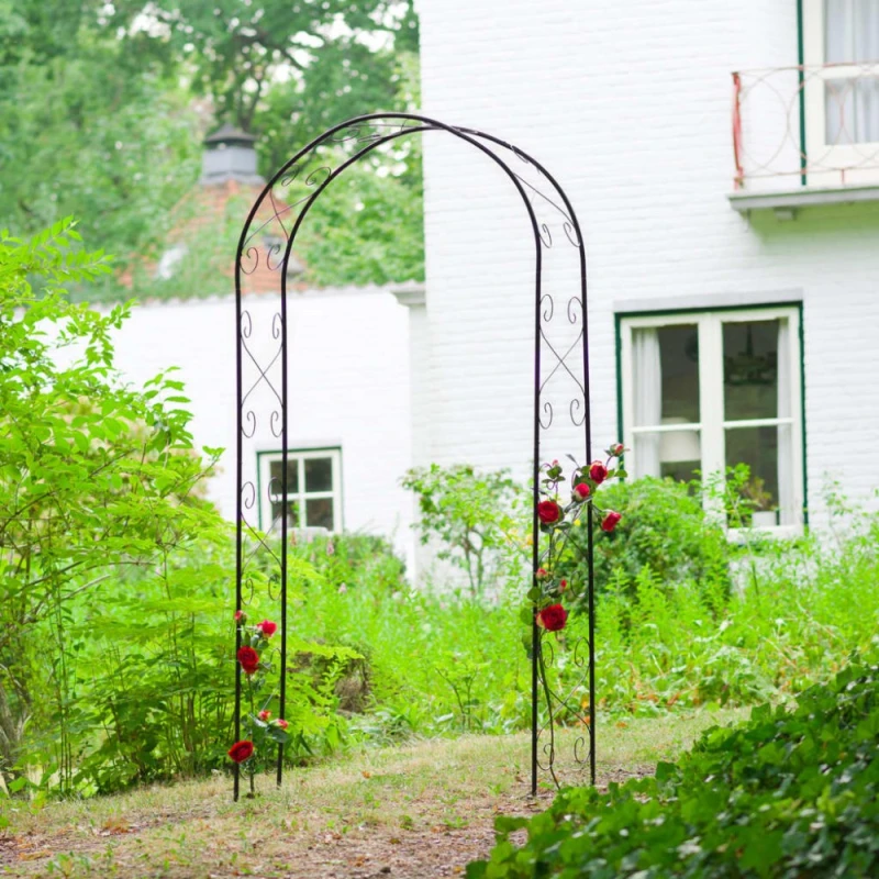 Pergola arche décor volutes en acier H230 x 100 x 37cm