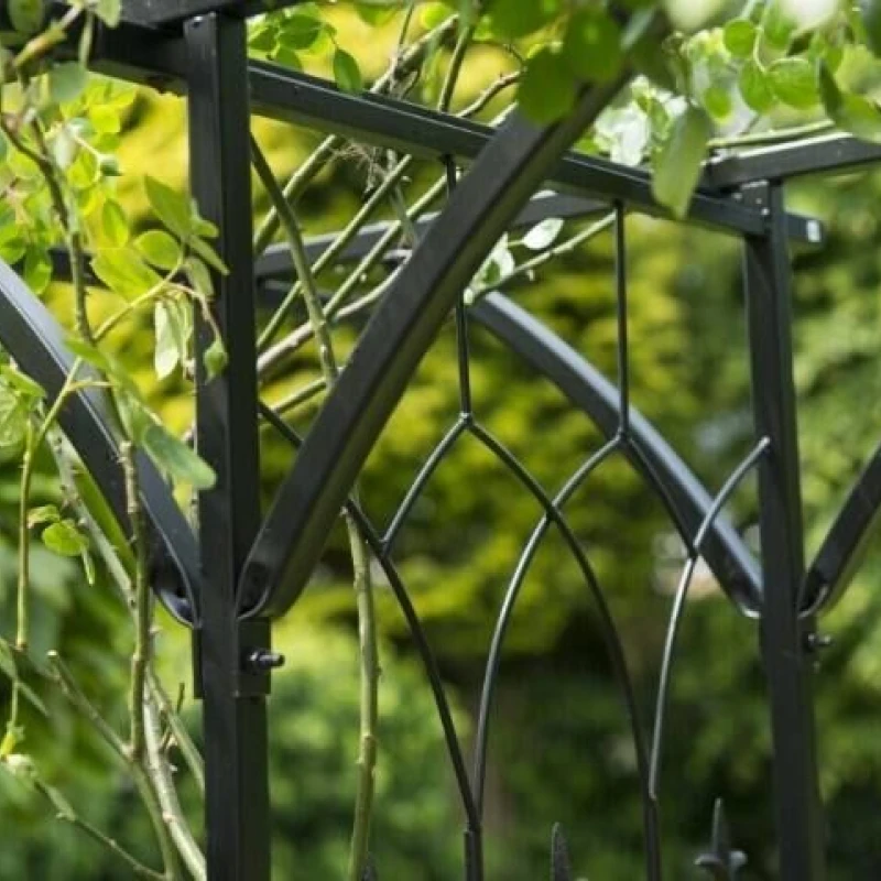 Pergola double droite en acier H232 x 114 x 66cm