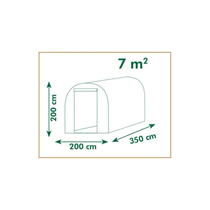 Serre tunnel maraîcher - largeur 2m - 7m²
