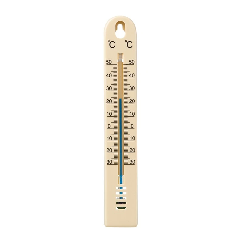 Thermomètre d'extérieur mural - Plastique beige