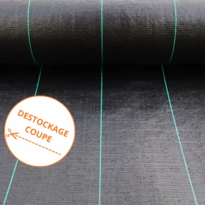 Toile de paillage tissée noire 130gr/m² - Destockage coupe