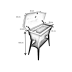 Jardinière Combi sur pieds avec cloche 40L